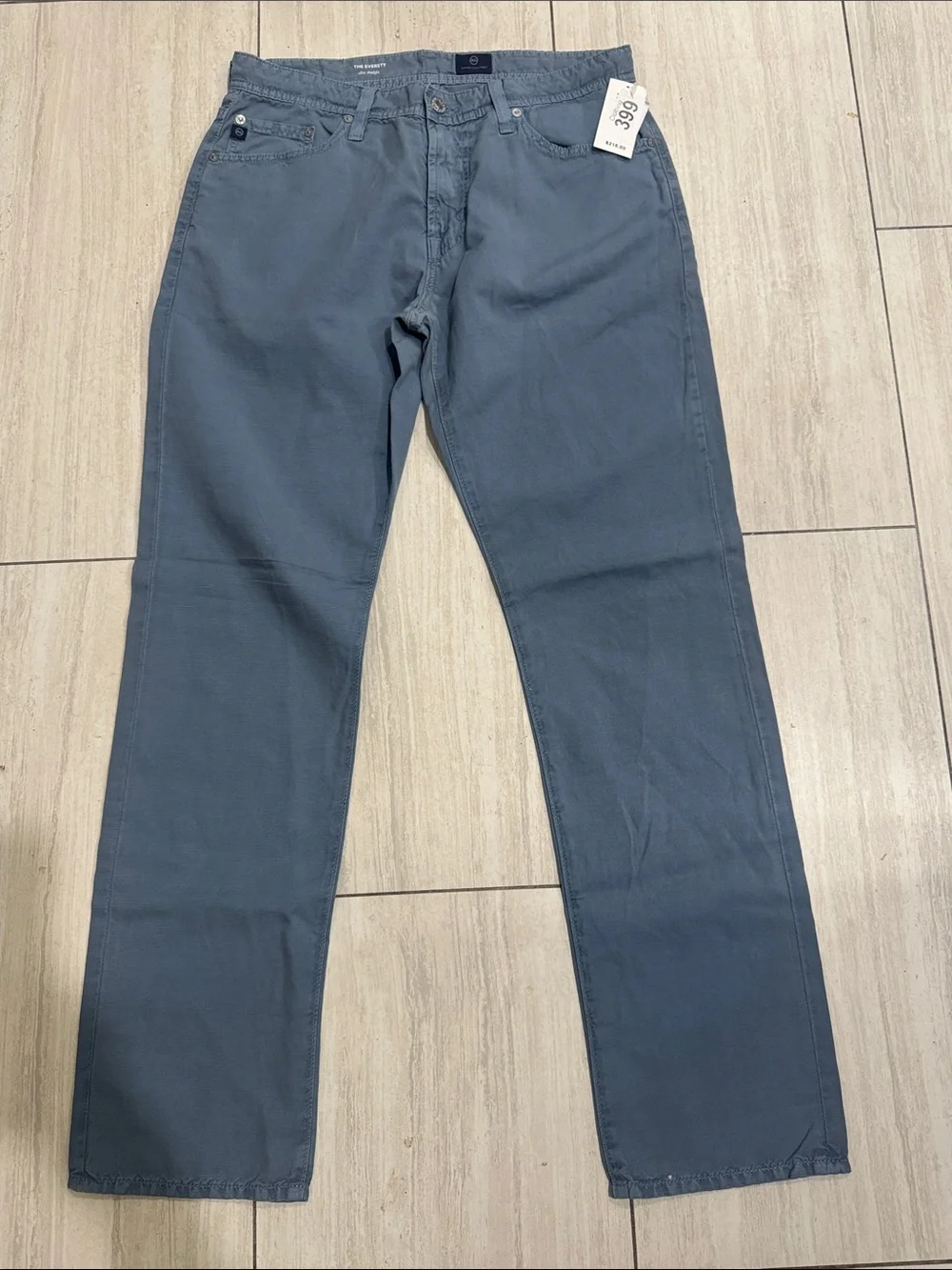 Ag Adriano Goldschmied Men's Straight Jeans in Slate Gray-Blue